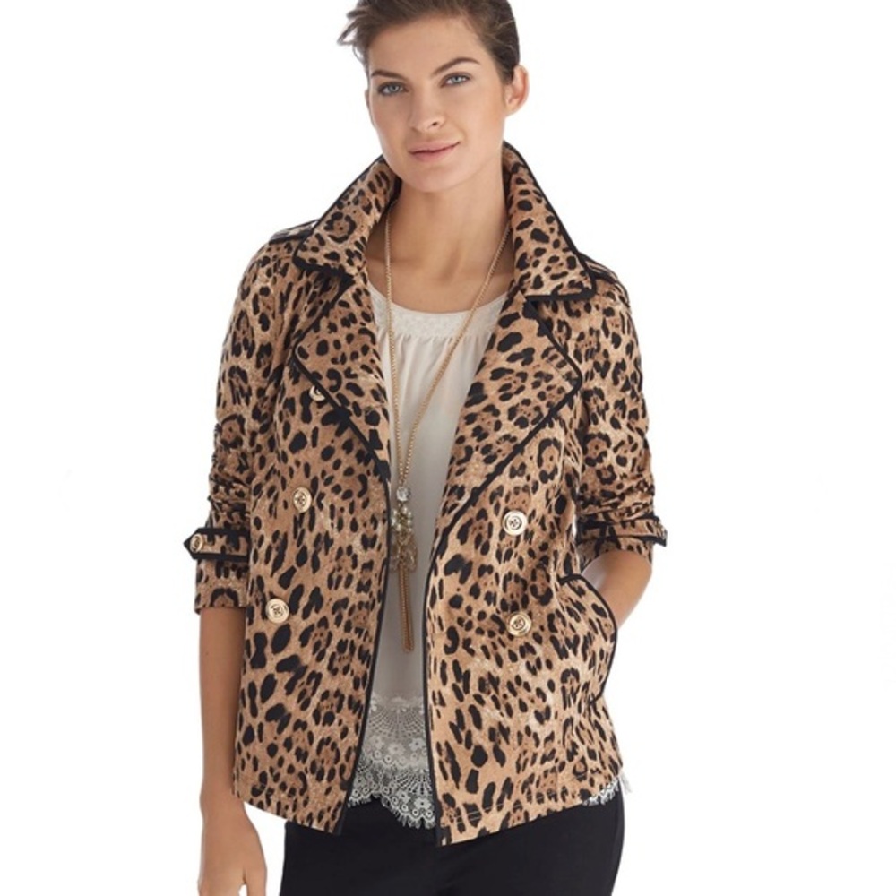 Whbm Leopard Print Short Swing Jacket - image 1